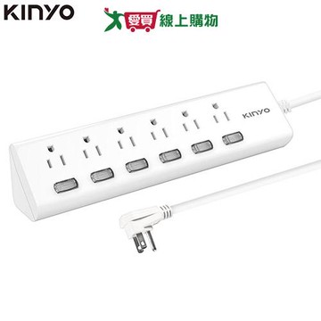 KINYO 6開6三角延長線CGT366-6W-6呎-白【愛買】