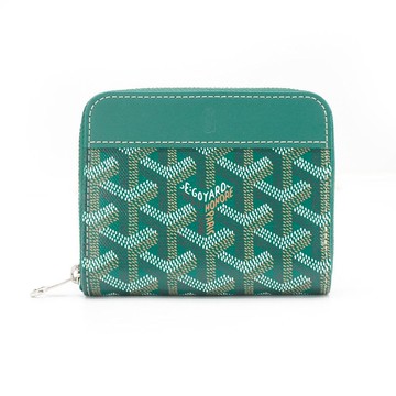Goyard 展示品 Matignon PM 帆布拉鍊零錢包(綠)