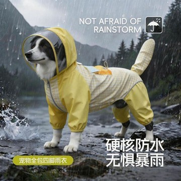 🔥臺灣熱賣⚡️大狗狗雨衣四腳防水中大型犬衣服全包大寵物專用戶外寵物服飾防髒🎉