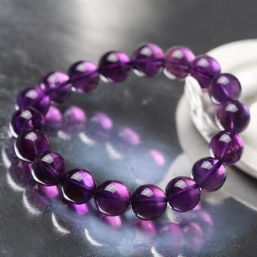 天然紫水晶手鏈烏拉圭紫色水晶單圈巴西手串女生日禮物飾品助運勢