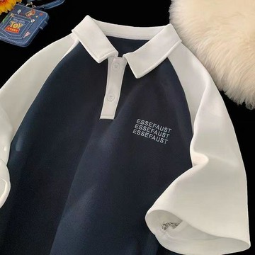 【XL-8XL大尺碼】👩短袖POLO衫 大尺碼女裝 POLO領特大碼300斤正肩polo衫短袖t恤男女夏撞色翻領半袖美