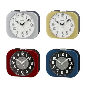 SEIKO 時尚復古 方形防貪睡鬧鐘 時鐘 QHE206(滑動式靜音秒針 夜光指針 嗶嗶聲鬧鈴)