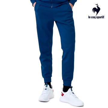 【LE COQ SPORTIF 法國公雞】男款洋洲藍色吸濕排汗針織運動長褲LWW81071