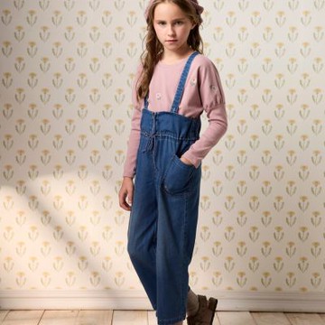 PIPPY率性吊帶大口袋工作褲 藍