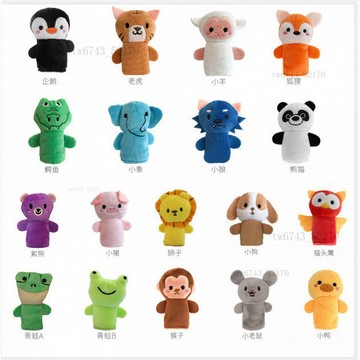 手偶娃娃 手指玩偶 幼兒園講故事玩具 創意動物手指娃娃，毛絨公仔，兒童玩具，早教啟蒙 親子互動遊戲