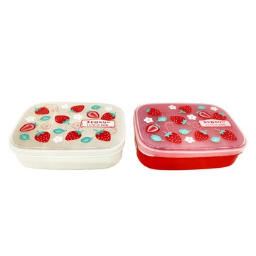 草莓保鮮盒 Set 650ml x 2 可重複使用 可微波  2個  1組