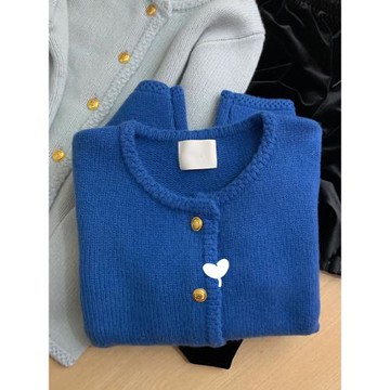 時尚休閑慵懶風軟糯圓領毛衣女加厚秋冬新款韓版穿搭減齡針織開衫