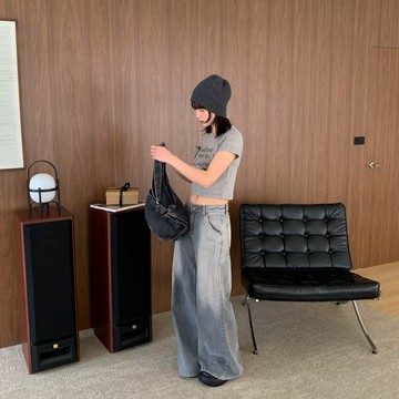 ISA_165up高個專屬! 存在感個性刷色牛仔寬褲_52003