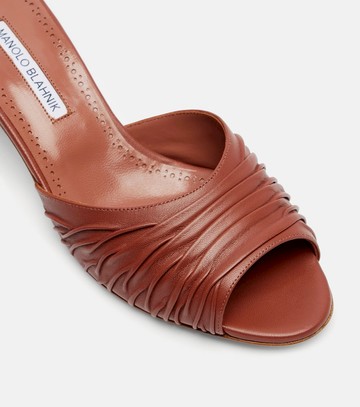 Manolo Blahnik Piruabar gathered leather mules