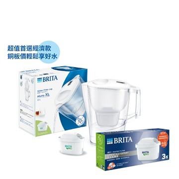 【BRITA官方】Aluna愛奴娜MXPRO濾水壺+3入MXPRO去水垢濾芯(共4芯)
