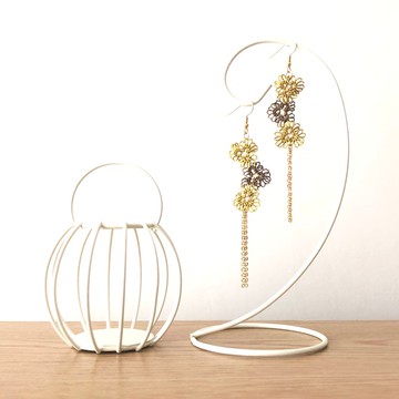 【訂製】手編三小花 耳環 金秋 秋冬系列 Tatting Earrings