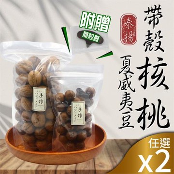 【泰揚】特選帶殼核桃/夏威夷豆x2包(口味任選)