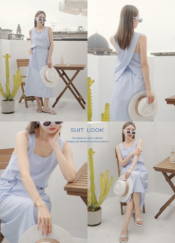水藍美背渡假套裝