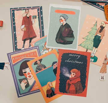 全館任選明信片買四送一