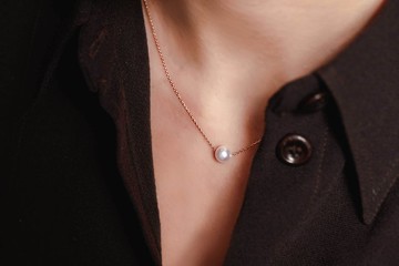 【送禮首選純銀】18K玫瑰金日本Akoya珍珠項鍊