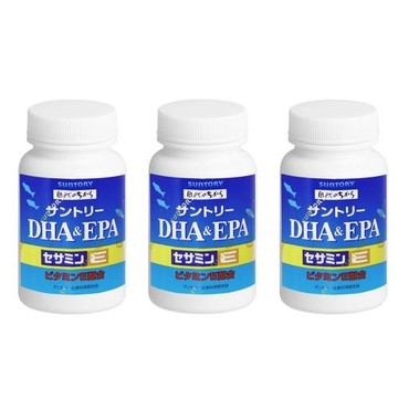 【SUNTORY 三得利】DHA&EPA+芝麻明E(120錠)x3瓶