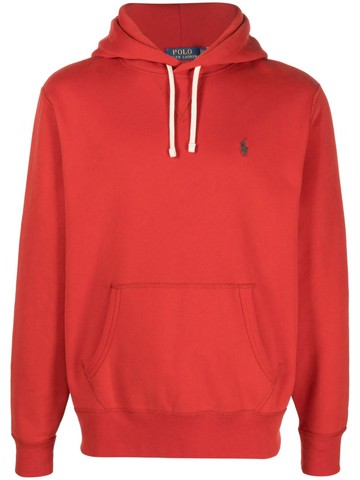 Polo Ralph Lauren - Polo Pony-embroidered jersey hoodie - men - Polyester/Cotton - S - Orange