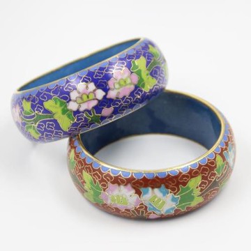 老外貿出口掐絲琺瑯寬條景泰藍手鐲女宮廷中國風正宗北京庫存老貨