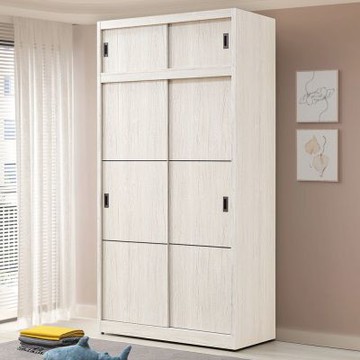 文創集 得卡4尺推門加高衣櫃組合-120x60x236cm免組
