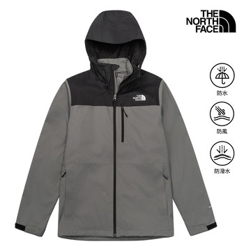 The North Face線上獨家款｜北面男款灰色DRYVENT防水抓絨內裡三合一外套｜8DMKEKP