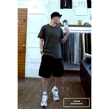 『老爺有喜』重磅UPF50+超高防護係數素色短Ｔ恤-軍綠