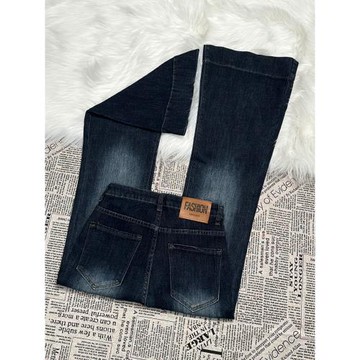 微喇加絨牛仔褲女秋季2025年新款高腰深藍色顯高修身顯瘦喇叭褲子