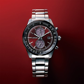 CITIZEN 星辰 東京.紅限量版 計時碼錶腕錶 CA7034-96W