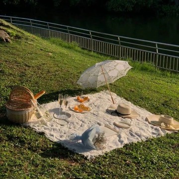【免運】加厚野餐墊 春夏白色野餐墊 露營墊 野餐布 草坪墊 子戶外郊 帳篷墊 地墊 露營墊 睡墊 野餐墊