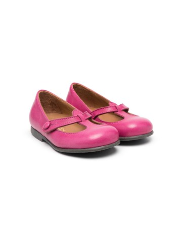 Pèpè - round-toe leather ballerinas - kids - Calf Leather/Rubber/Calf Leather - 26 - Pink