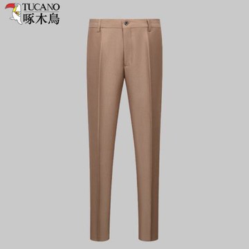 啄木鳥西褲男純色商務正裝男褲修身免燙抗皺彈力長褲垂感休閑褲子