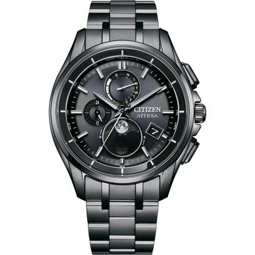 CITIZEN 星辰 ATTESA  月相電波鈦金屬腕錶-41.5mm / BY1006-62E