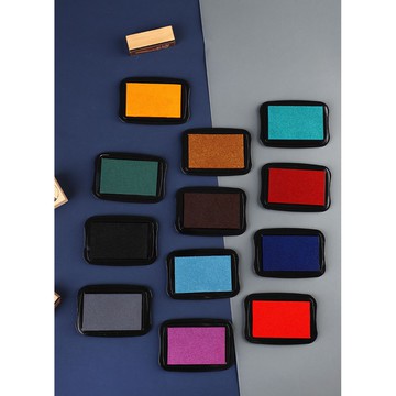 🍋檸檬青🍋台灣現貨超美復古純色12色水性印台印泥印章配件DIY手賬繪圖工具