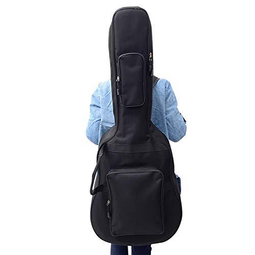 ギターバッグ 42インチ43インチのギターに適用（ジャンボタイプ対応） 12mmスポンジ入りJumbo Guitar Gig Bag ギターケース リュック型 手提げ (ブラック)