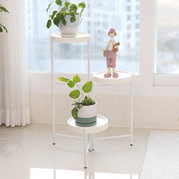 21C Trend 圓形花盆架  3層  白色