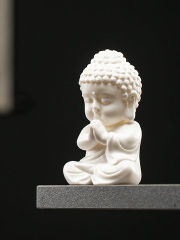 煉器中式白瓷如來小擺件家居客廳書房玄關禪意陶瓷工藝品裝飾擺設