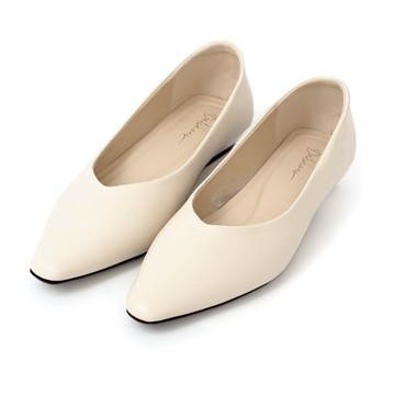 D+AF 簡約風格素面內增高小V口尖頭鞋