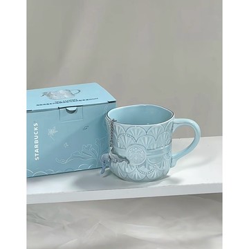 【中國限定】星巴克STARBUCKS海底綺遇系列🧜魚鱗造型帶茶漏馬克杯