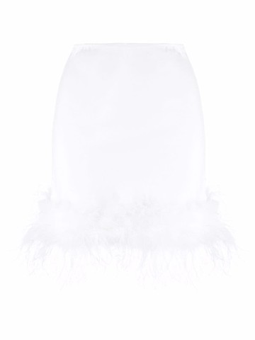 Atu Body Couture - feather-embellished mini-skirt - women - Cotton/Feather - L - White