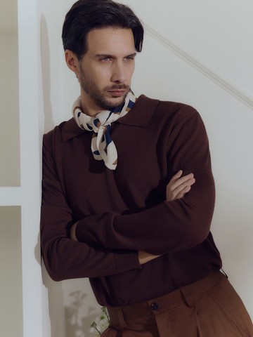 Fine Wool Open Collar Merino Knitwear_2color
