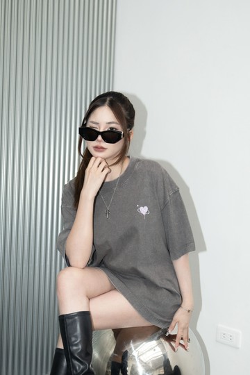 [ Ananas設計款] 品牌Logo印花調酒Oversized T-shirt