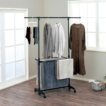 日本天馬 PORISH 室內用多用途摺疊伸縮晾曬架(附輪)-DIY