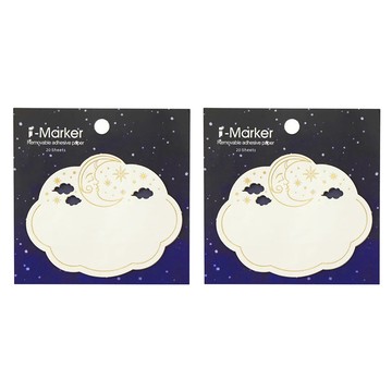知音文創 i-Marker 燙金書寫便利貼  月亮 米白色  2本