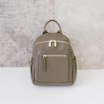 真皮多功能亮眼後背包 X1968 灰M