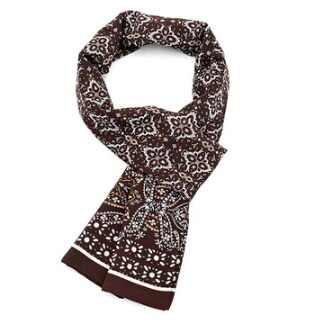 WIMAC 男性印花長版圍巾 棕色  均碼