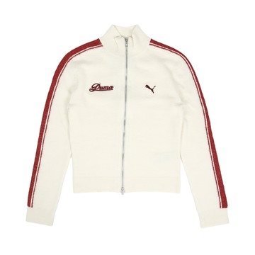 [ACS] Puma 外套 Retro Tape 女款 米白 立領 雙向拉鍊 合身 針織 亞規 王淨同款 635719-87