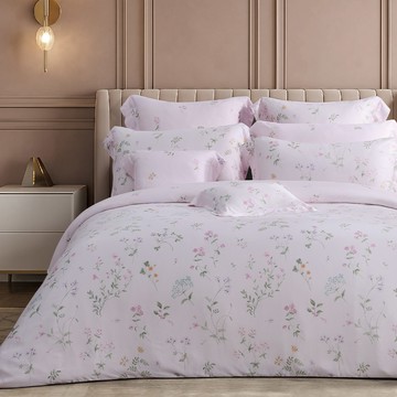 80支天絲新品_東妮寢飾(雙人/加大/特大)環保印染100%天絲™萊賽爾印花被套床包組／花露晨語