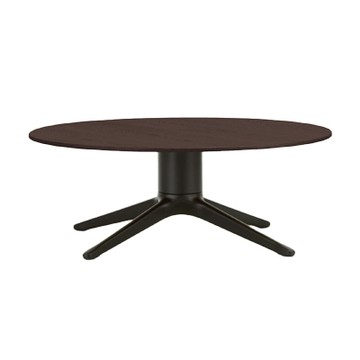 Abalon Table 羽貝 咖啡桌（深色橡木、深黑底座）