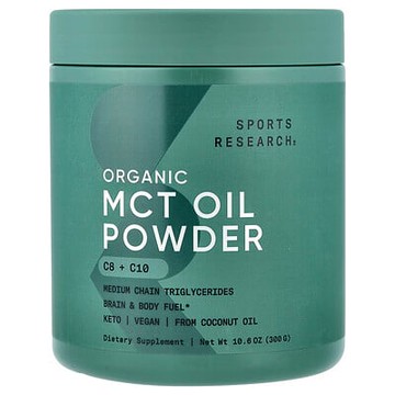Sports Research, 有機中鏈甘油三酯油粉，10.6 盎司（300 克）
