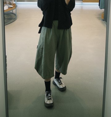 小我獨家 小豌豆側釦繭型七分褲 現貨