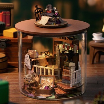 台灣現貨 袖珍屋  DIY 小屋  櫻之風景/小貓蛋糕店/時間魔法 模型屋  交換禮物 房屋模型 智趣屋 微縮模型